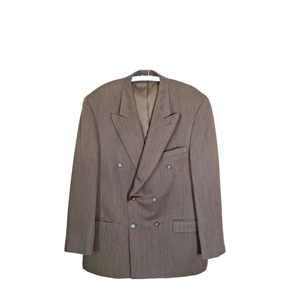 2pc MEN'S SHARP Double Breasted DRESS Olive Green Blazer / Sportcoat Jacket main image 1
